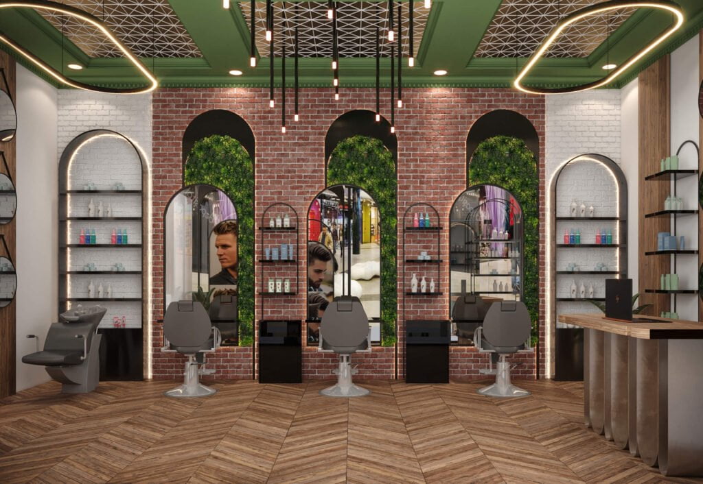 ديكور صالون حلاقة بسيط