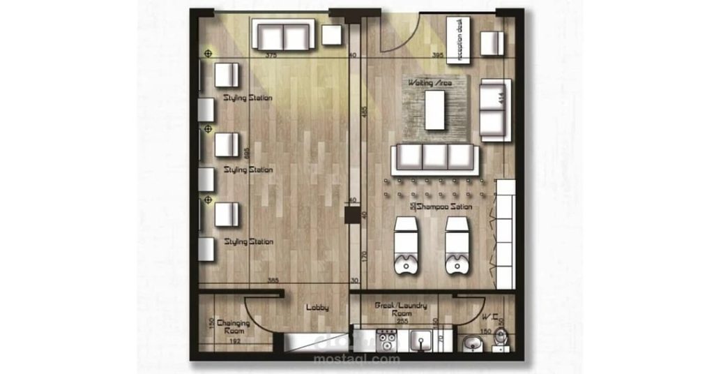 مخطط صالون تجميل نسائي